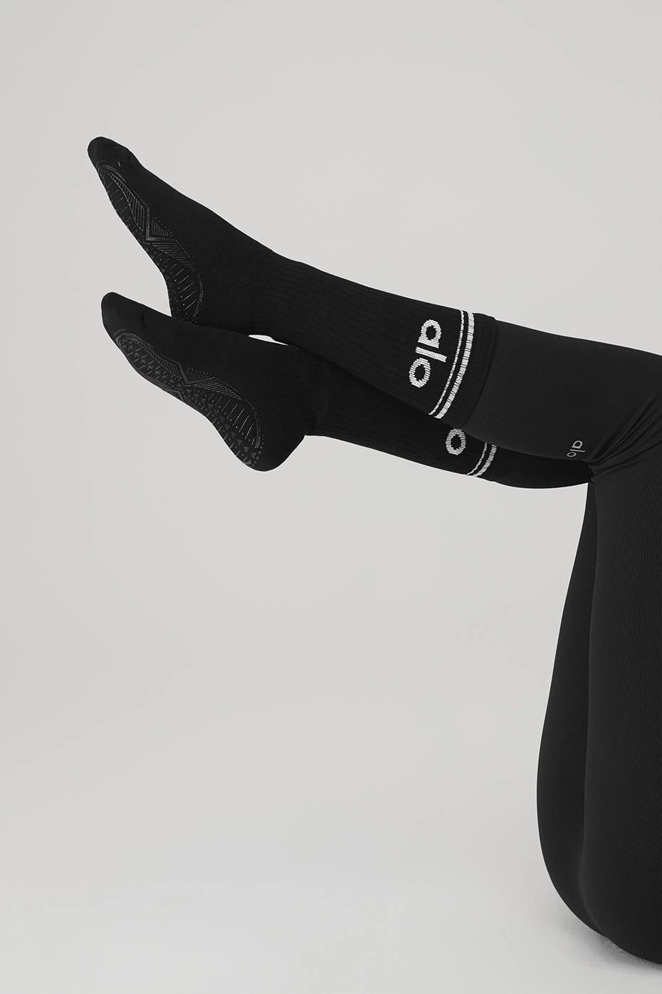 Women's Throwback Barre Sock - Black/White - Image 4