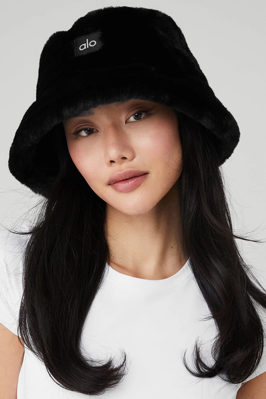 Faux Fur Bucket Hat - Black - Image 3