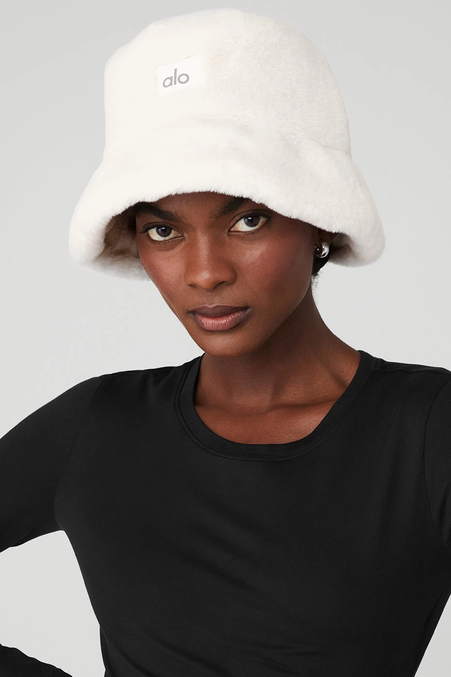 Faux Fur Bucket Hat - Ivory - Image 3