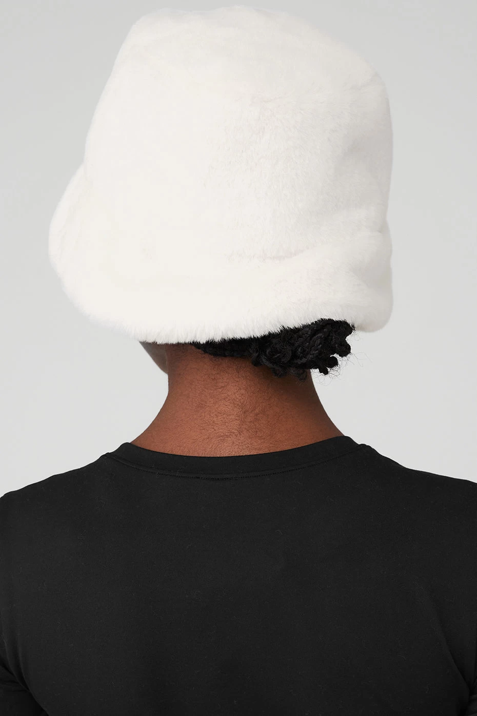 Faux Fur Bucket Hat - Ivory - Image 4