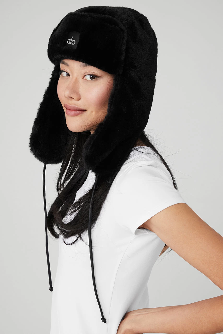 Faux Fur Polar Hat - Black - Image 4