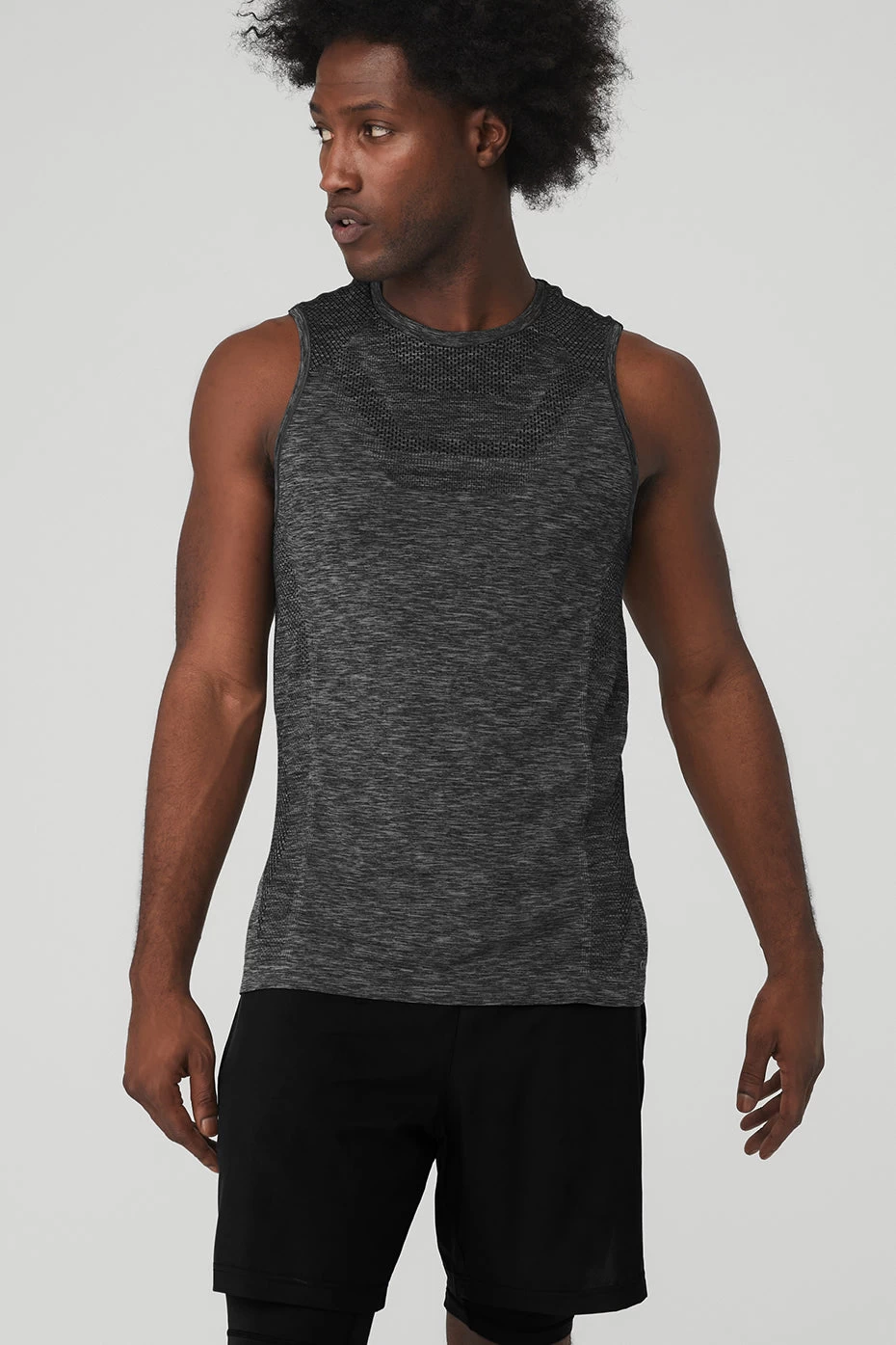 Amplify Seamless Muscle Tank - Black Heather