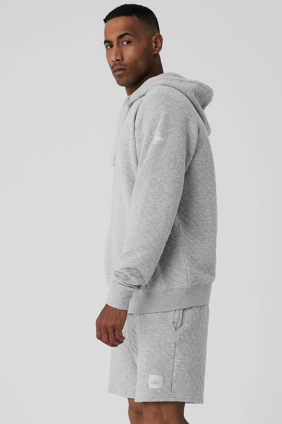 Quilted Stadium Hoodie - Athletic Heather Grey - Image 3