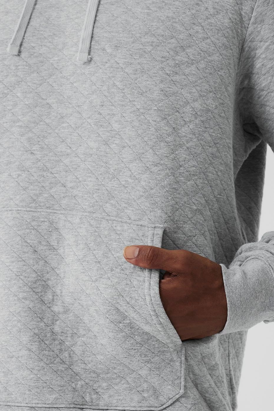 Quilted Stadium Hoodie - Athletic Heather Grey - Image 4