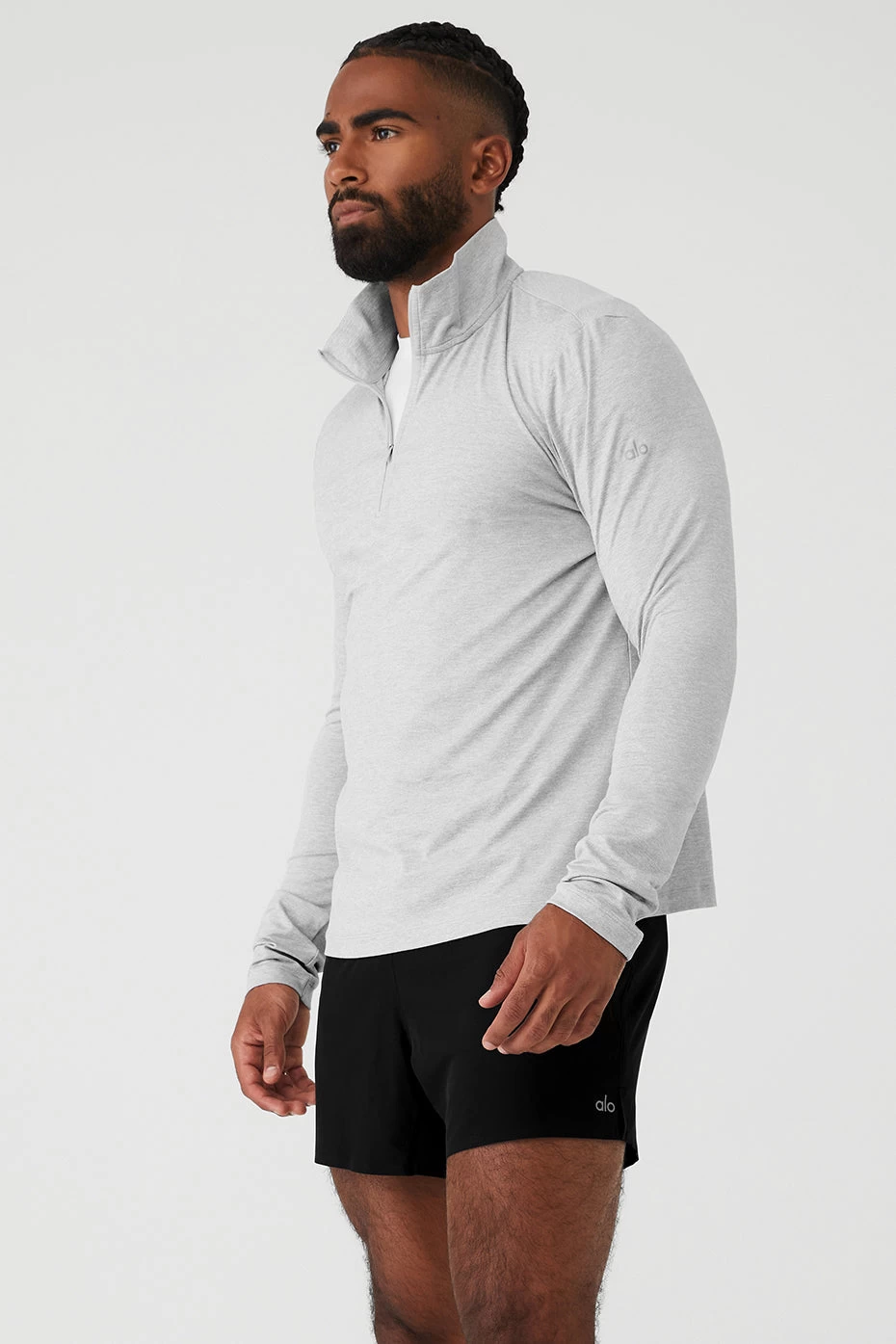 Conquer 1/4 Zip Reform Long Sleeve - Athletic Heather Grey - Image 3
