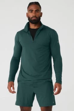 Conquer 1/4 Zip Reform Long Sleeve - Midnight Green