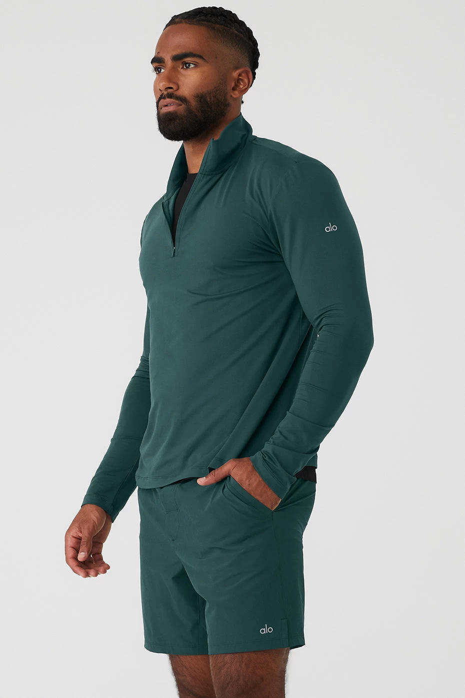 Conquer 1/4 Zip Reform Long Sleeve - Midnight Green - Image 3