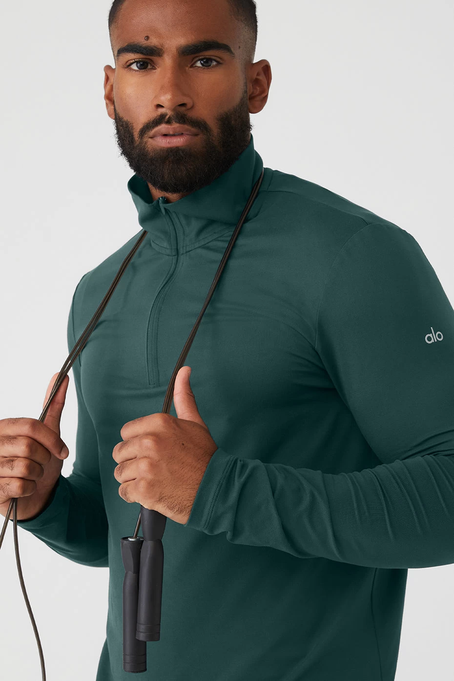 Conquer 1/4 Zip Reform Long Sleeve - Midnight Green - Image 5
