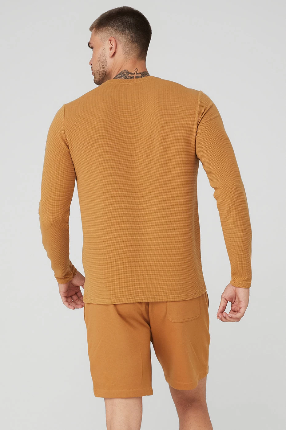 Micro Waffle Fast Break Long Sleeve Tee - Toffee - Image 2