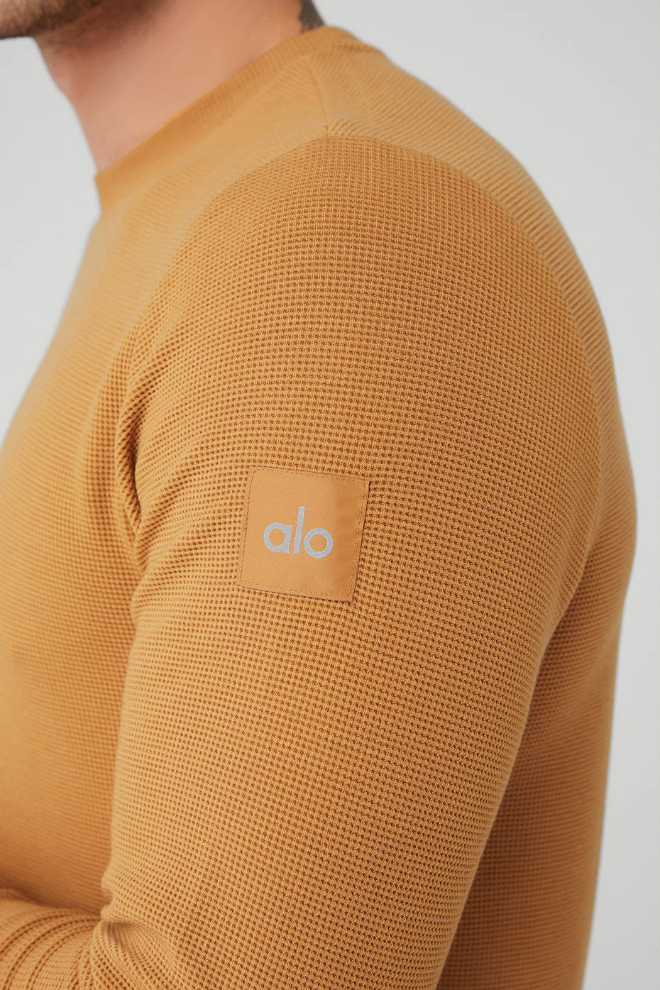 Micro Waffle Fast Break Long Sleeve Tee - Toffee - Image 4