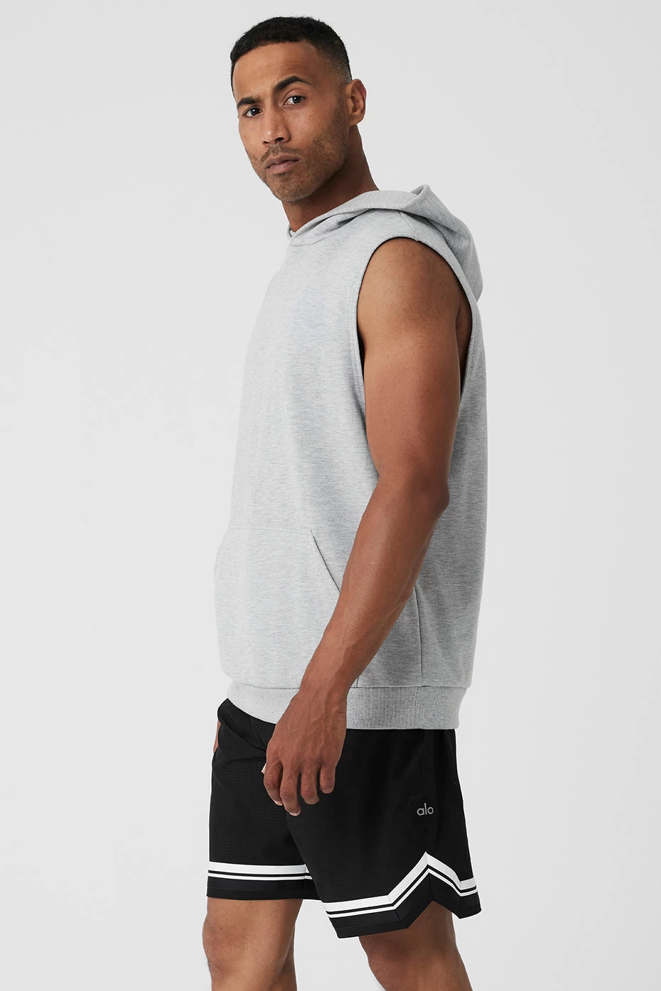 Chill Sleeveless Hoodie - Athletic Heather Grey - Image 3