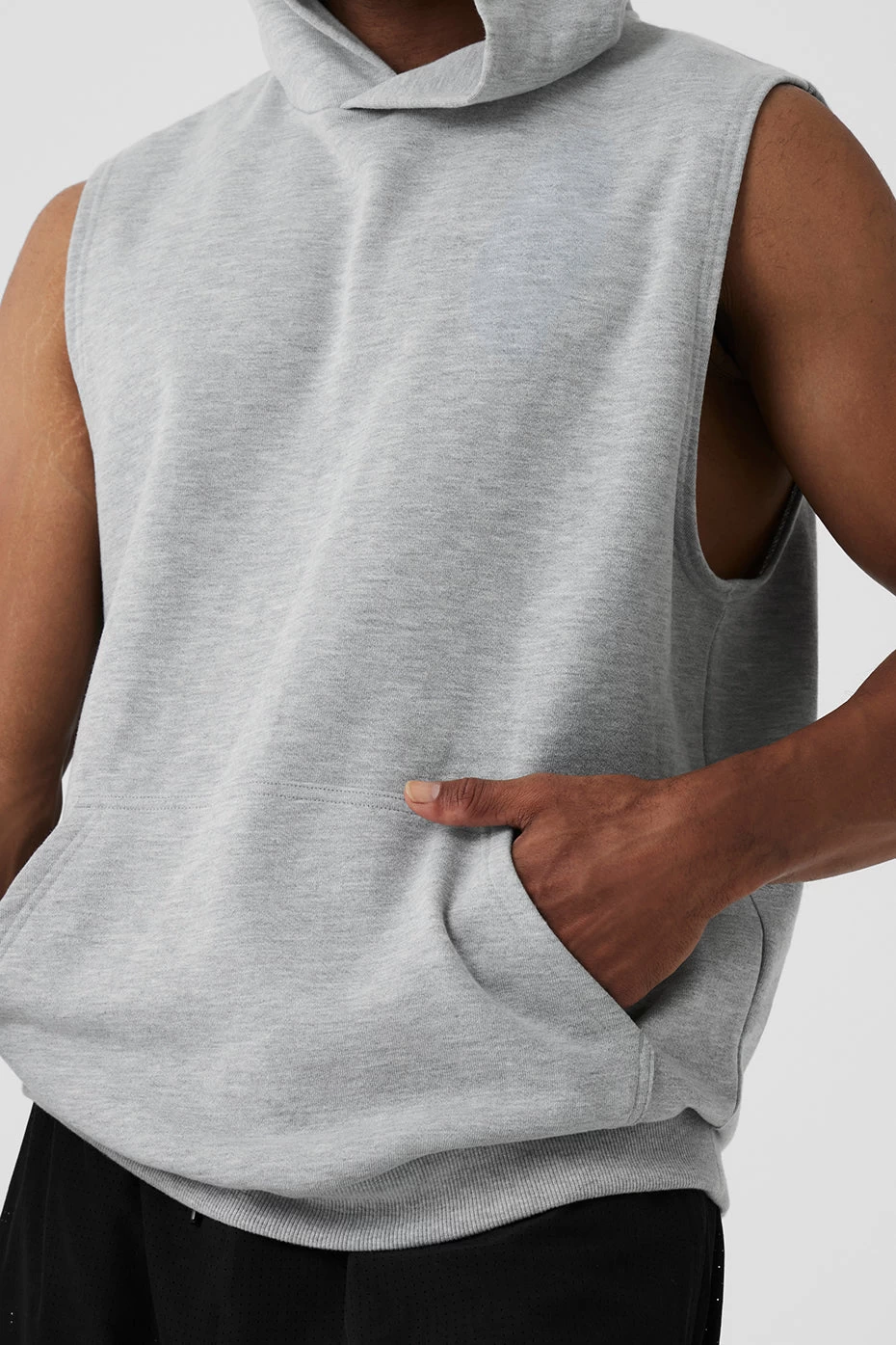 Chill Sleeveless Hoodie - Athletic Heather Grey - Image 4