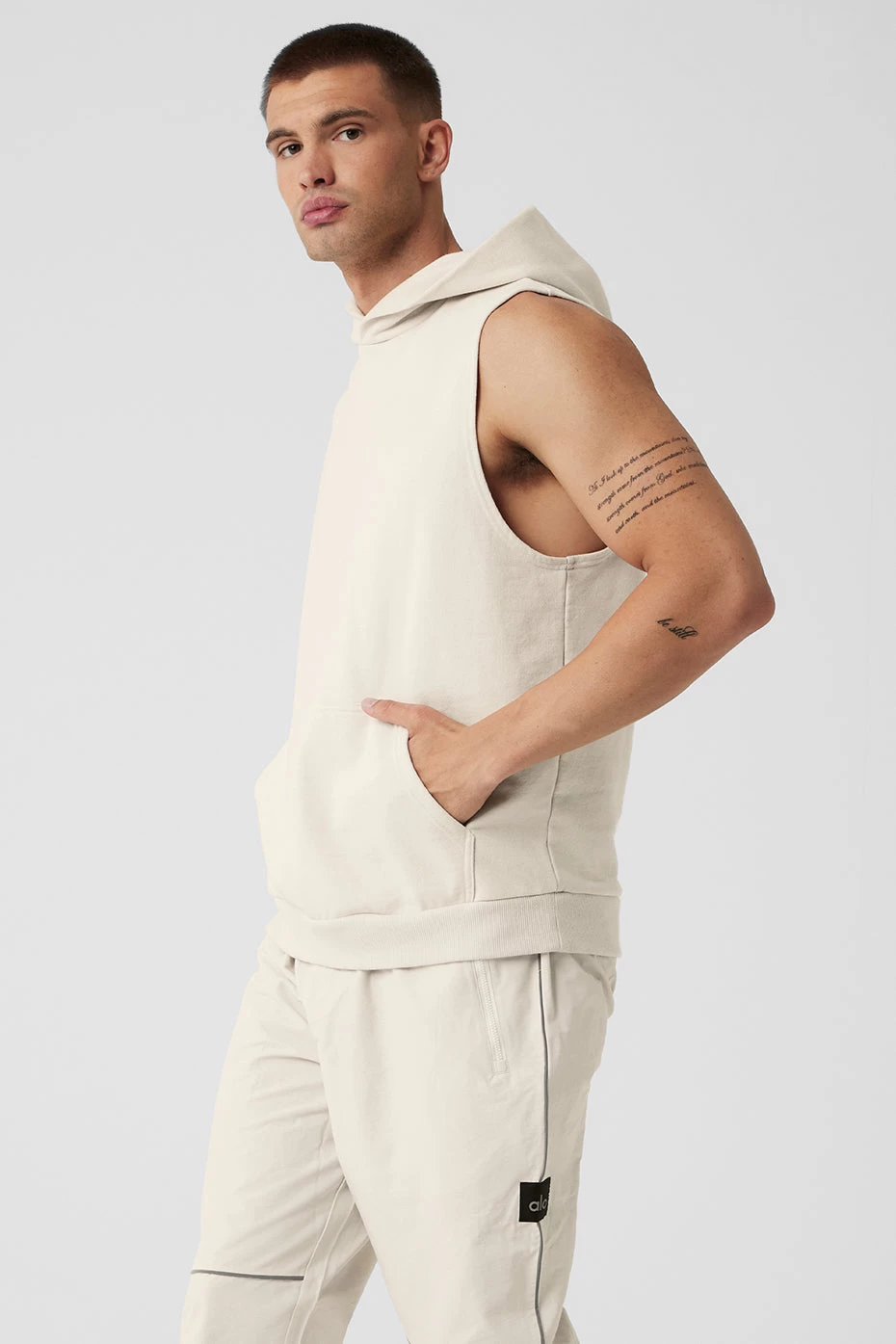 Chill Sleeveless Hoodie - Bone - Image 3
