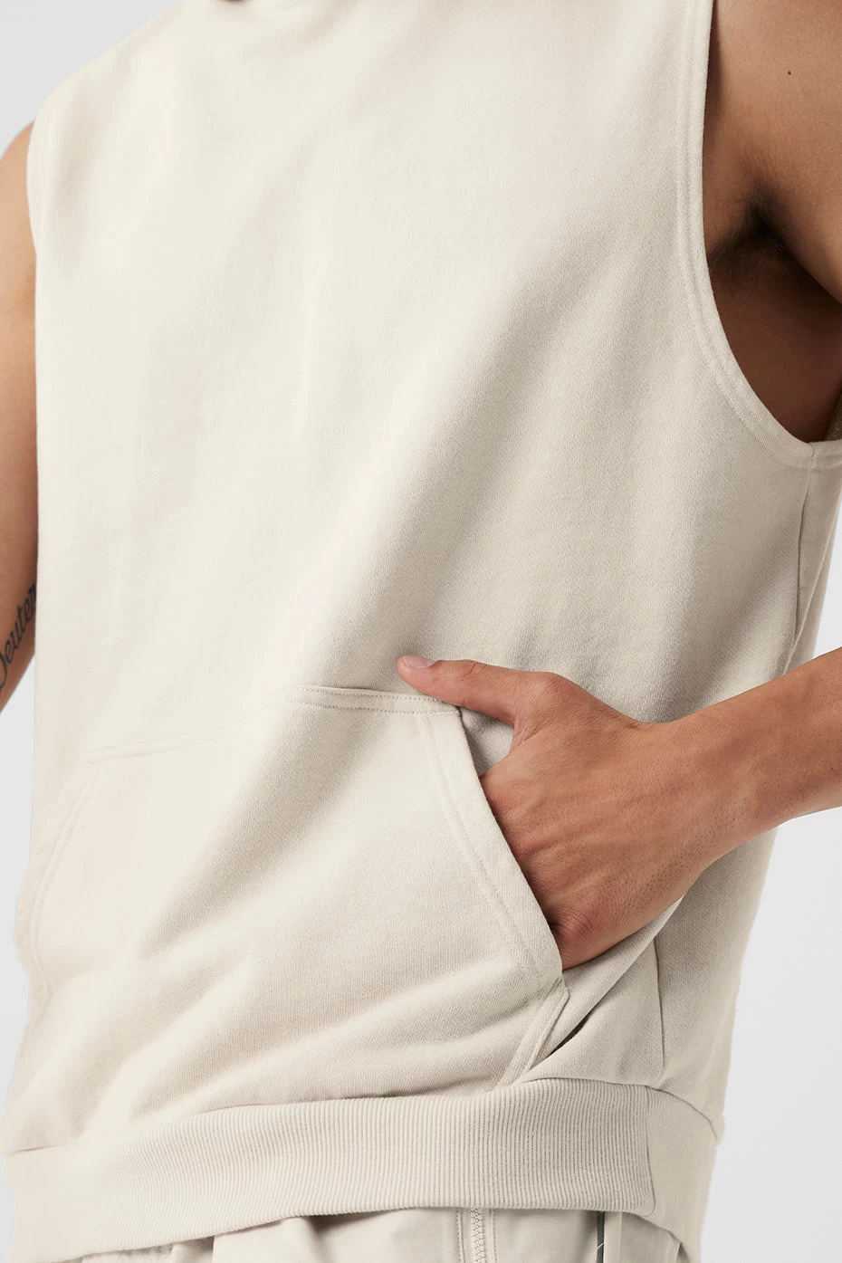 Chill Sleeveless Hoodie - Bone - Image 4