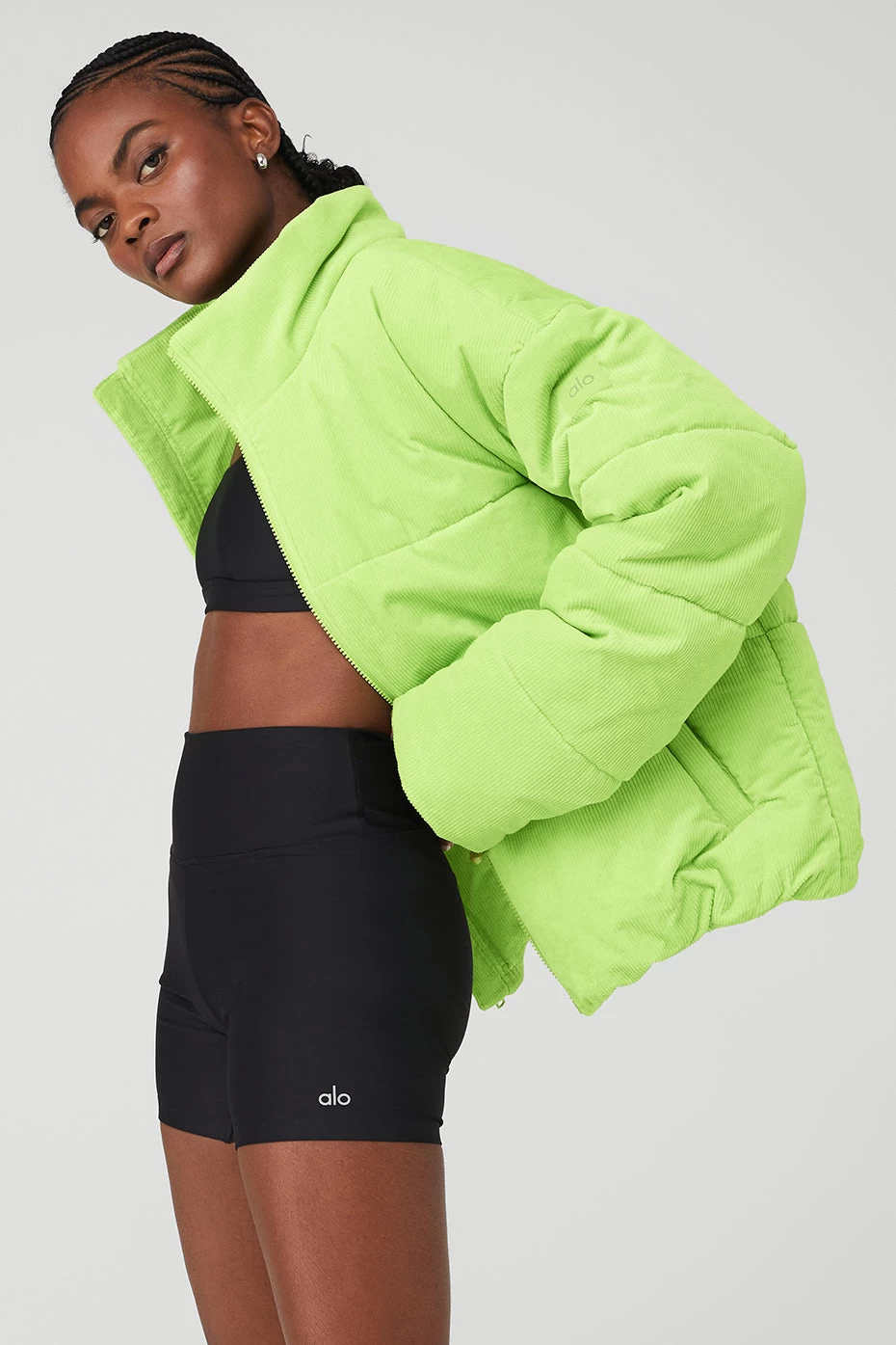 Corduroy Stage Puffer - Celery - Image 3