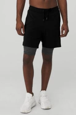 7" Unity 2-In-1 Short - Black/Dark Grey Marl