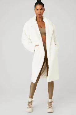 Oversized Faux Fur Trench - Ivory