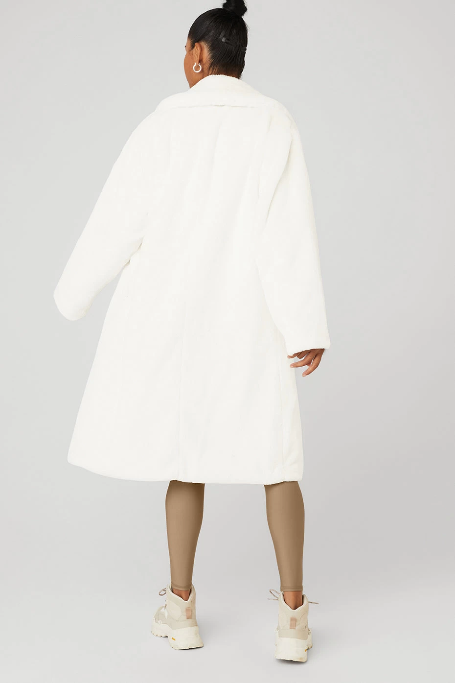 Oversized Faux Fur Trench - Ivory - Image 2