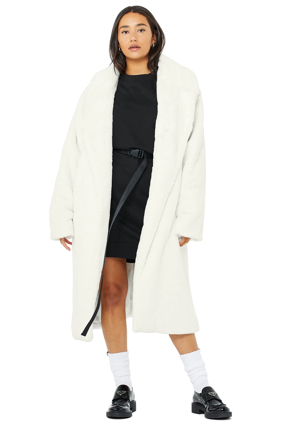 Oversized Faux Fur Trench - Ivory - Image 5