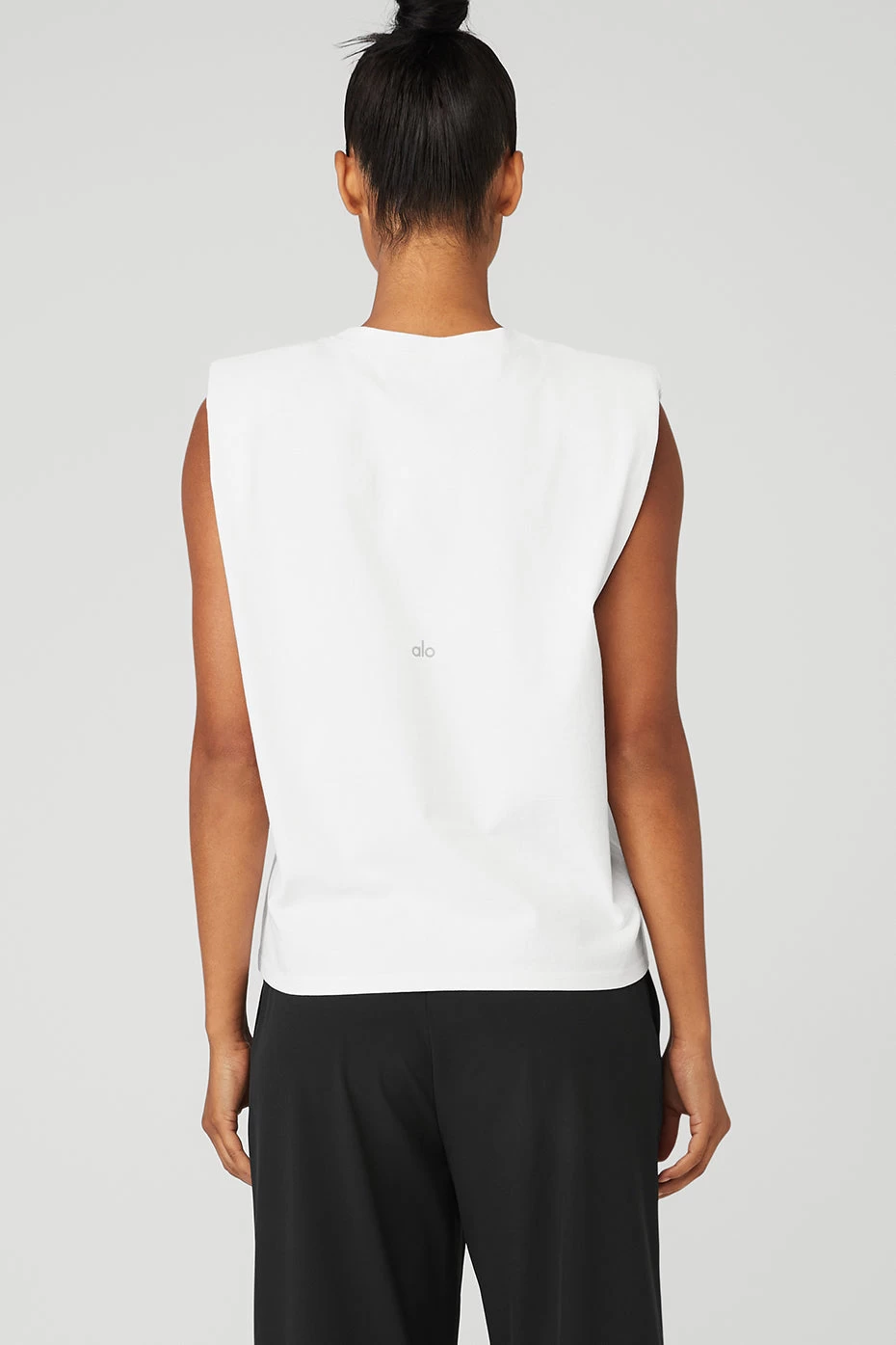 Headliner Shoulder Pad Sleeveless Tee - White - Image 2