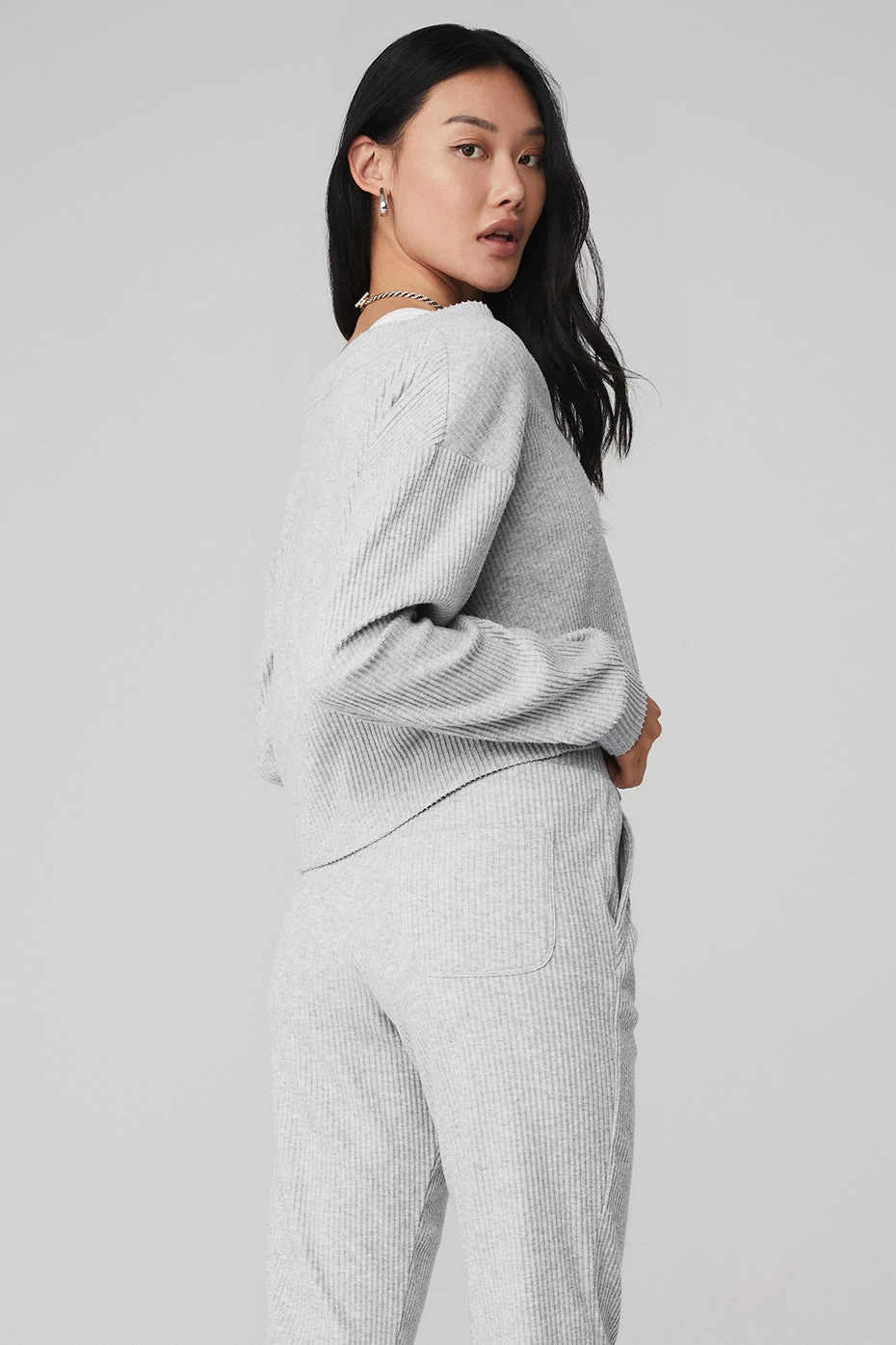 Muse V-Neck Pullover - Athletic Heather Grey - Image 2