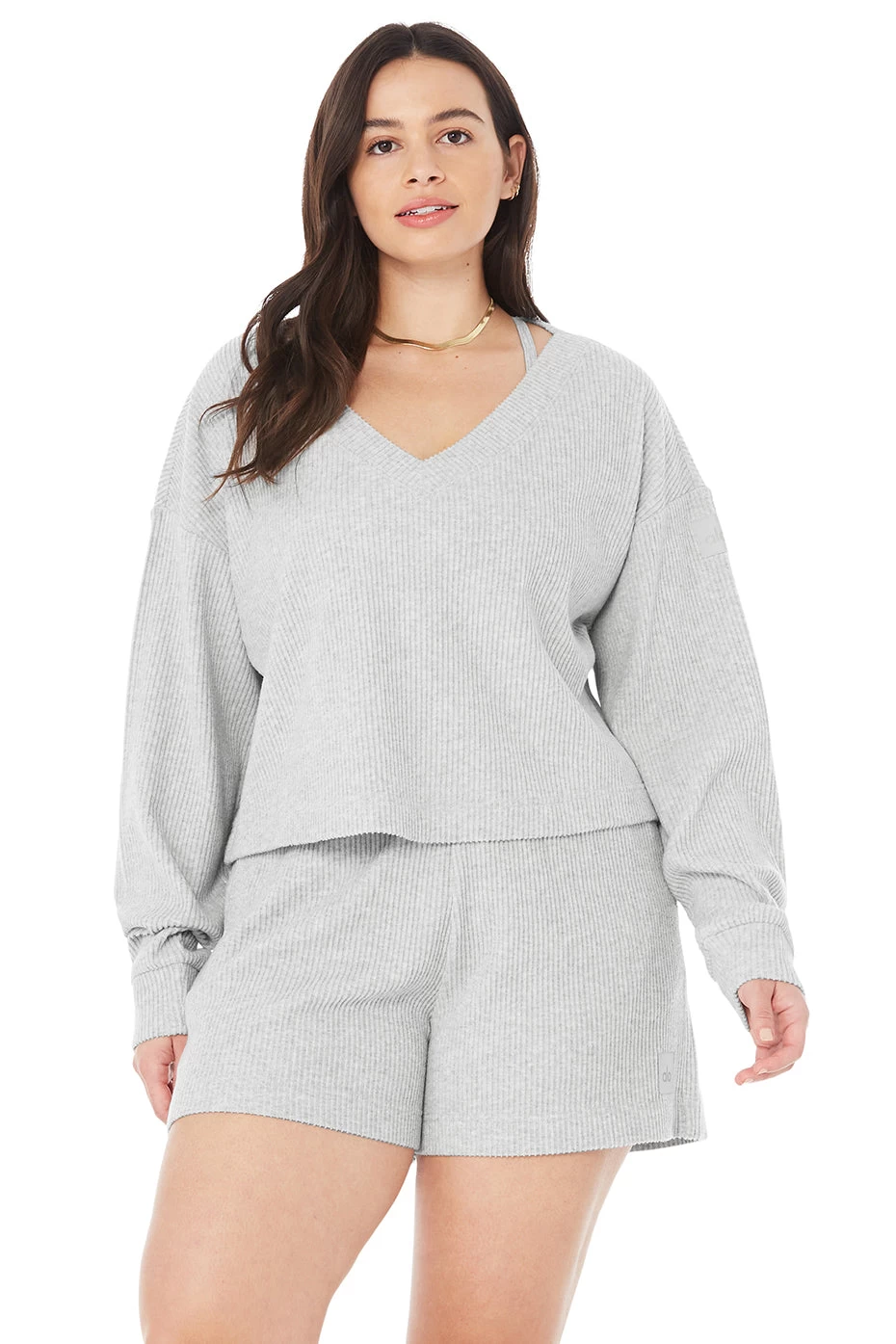 Muse V-Neck Pullover - Athletic Heather Grey - Image 5