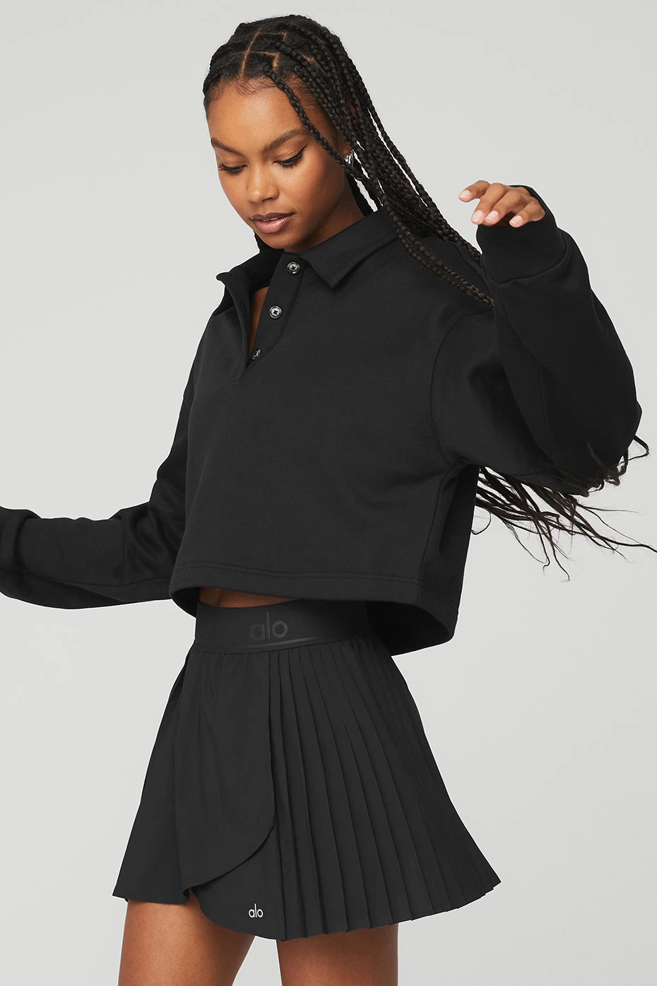 Polo Henley Pullover - Black - Image 3