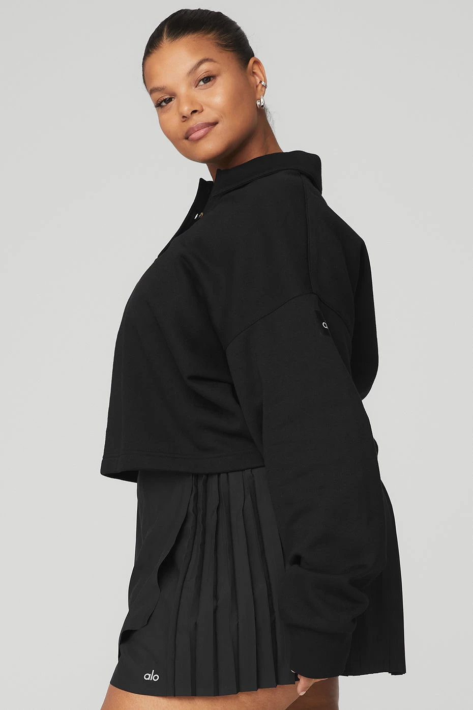 Polo Henley Pullover - Black - Image 7