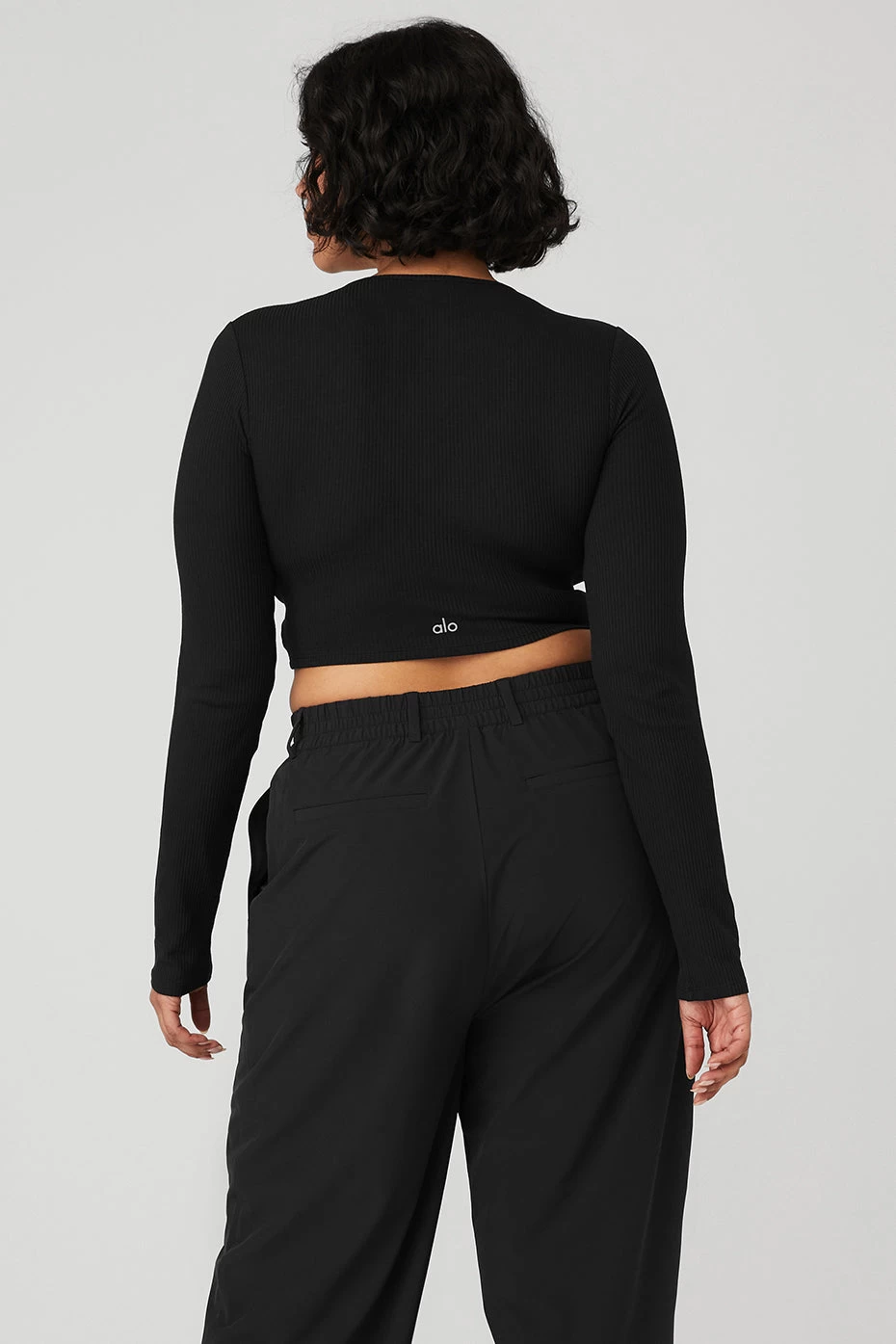 Ribbed Knotty Long Sleeve - Black - Image 6