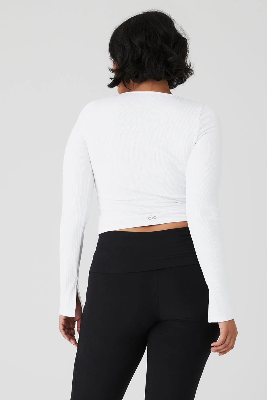Alosoft Ribbed Show Stopper Long Sleeve Top - White - Image 6