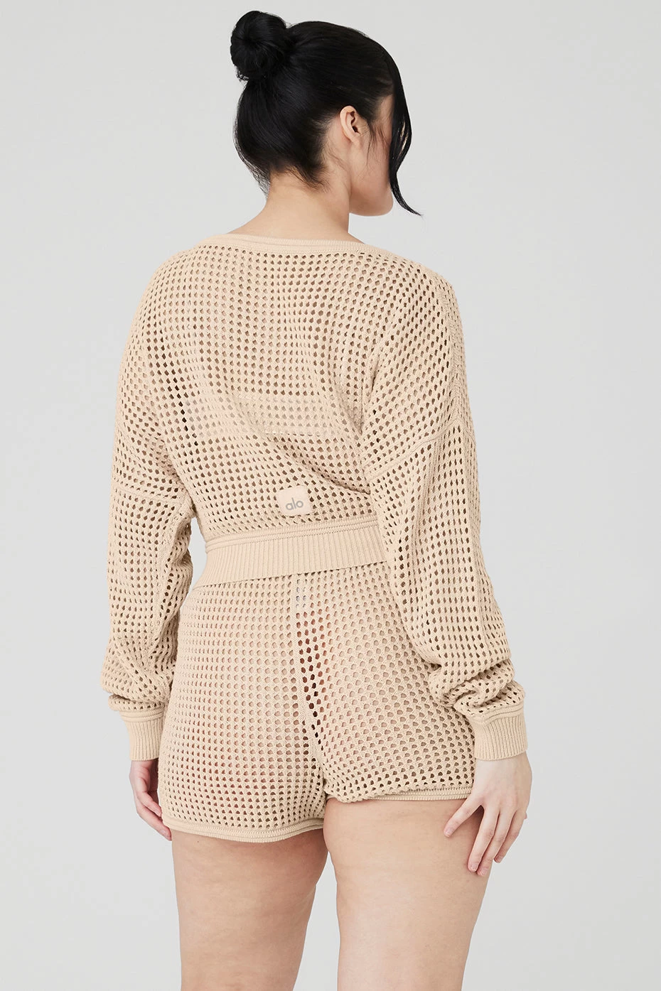 Open-Knit Cropped Chase The Sun Coverup - Macadamia - Image 7