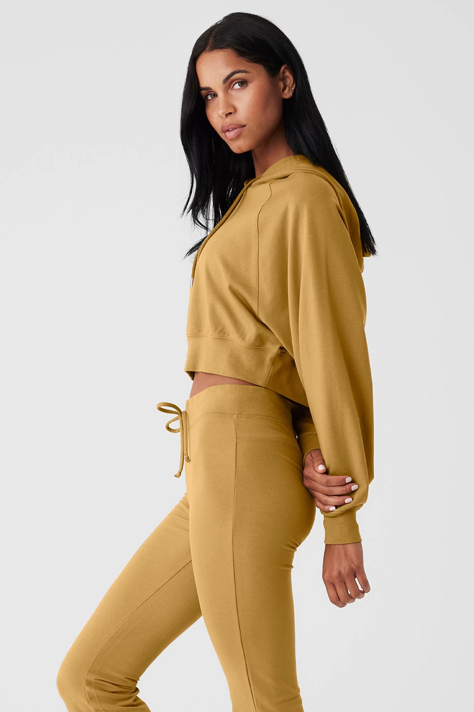 Cropped Double Take Hoodie - Golden Olive Branch - Image 3