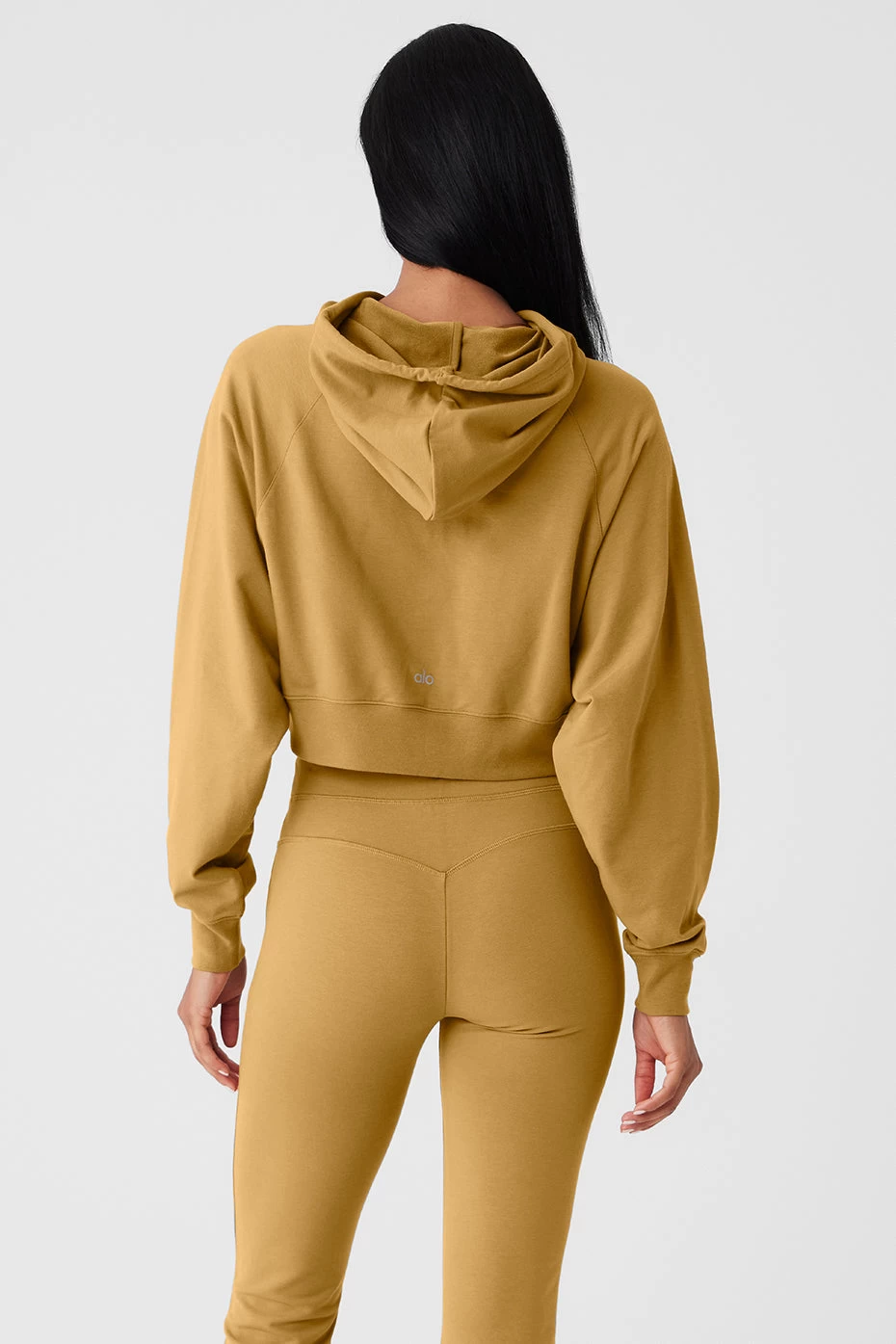 Cropped Double Take Hoodie - Golden Olive Branch - Image 2