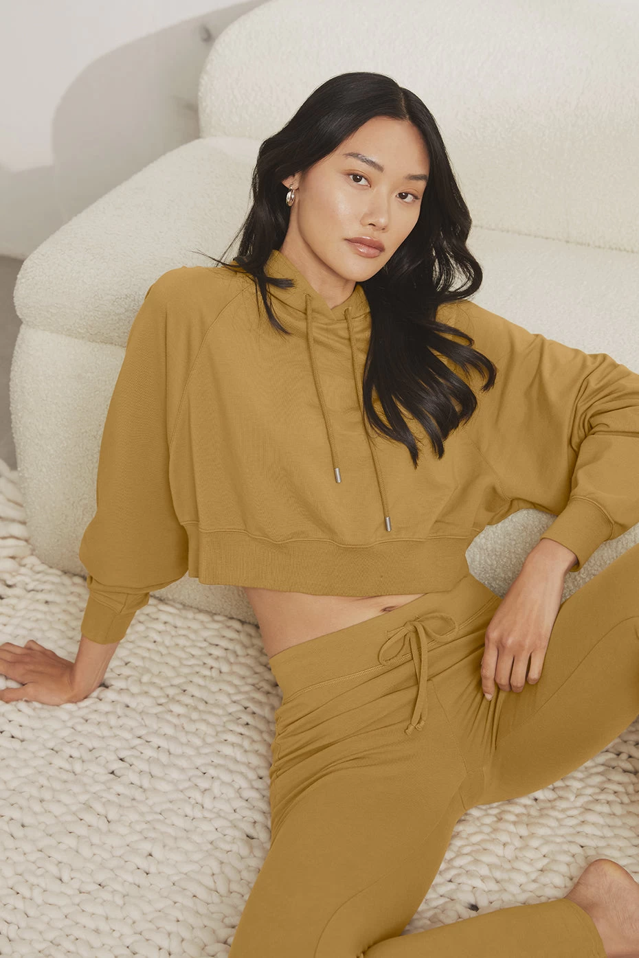 Cropped Double Take Hoodie - Golden Olive Branch - Image 5