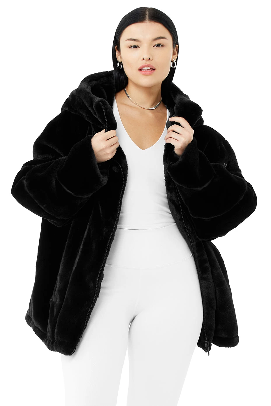 Knock Out Faux Fur Jacket - Black - Image 6