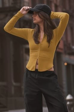 Ribbed Stardust Jacket - Golden Olive Branch