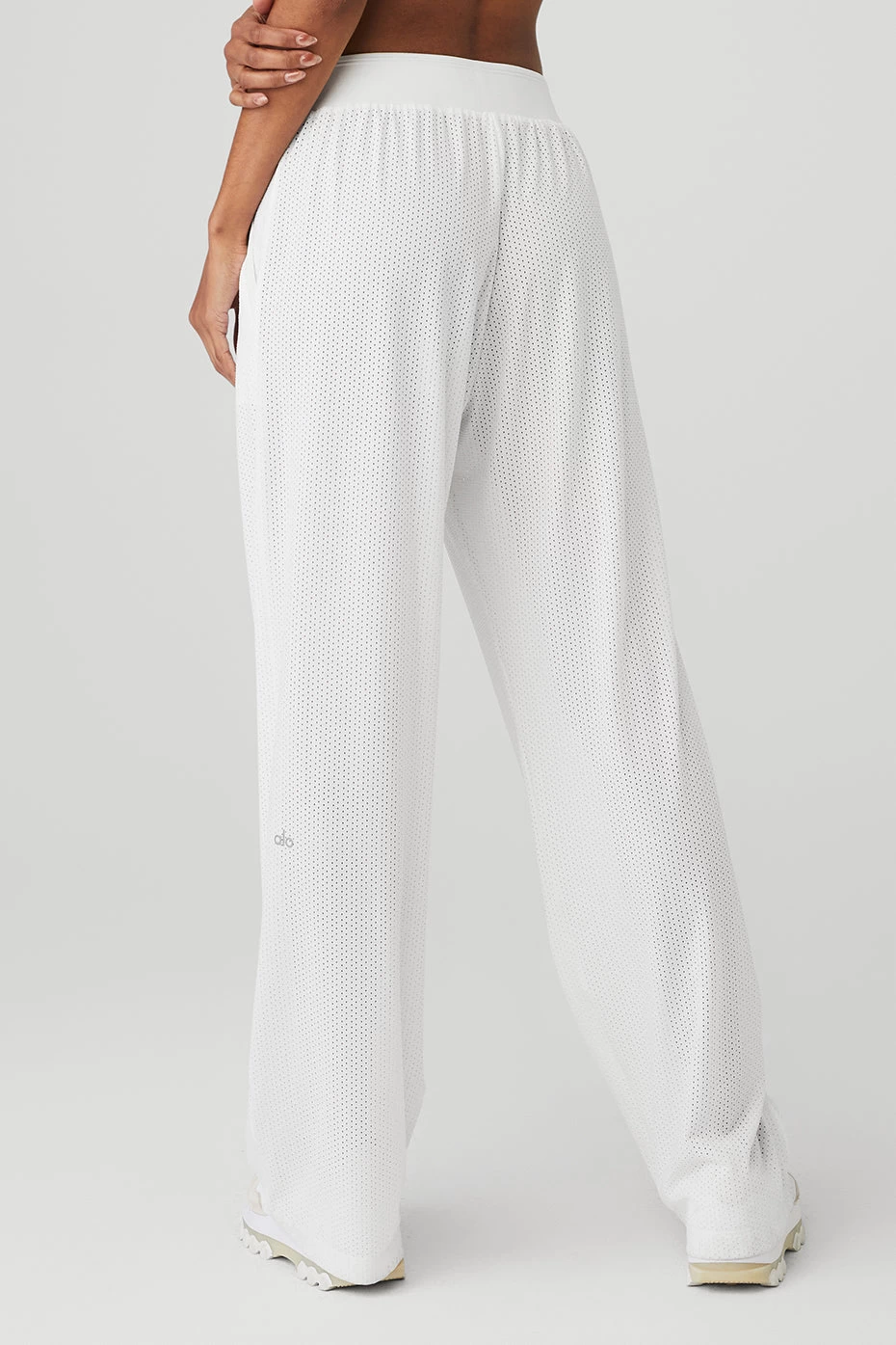 Mesh All-Star Wide Leg Pant - White - Image 2