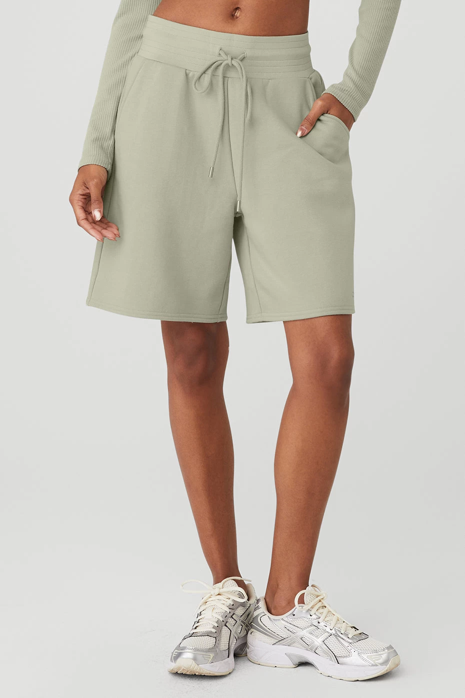 High-Waist Easy Sweat Short - Limestone