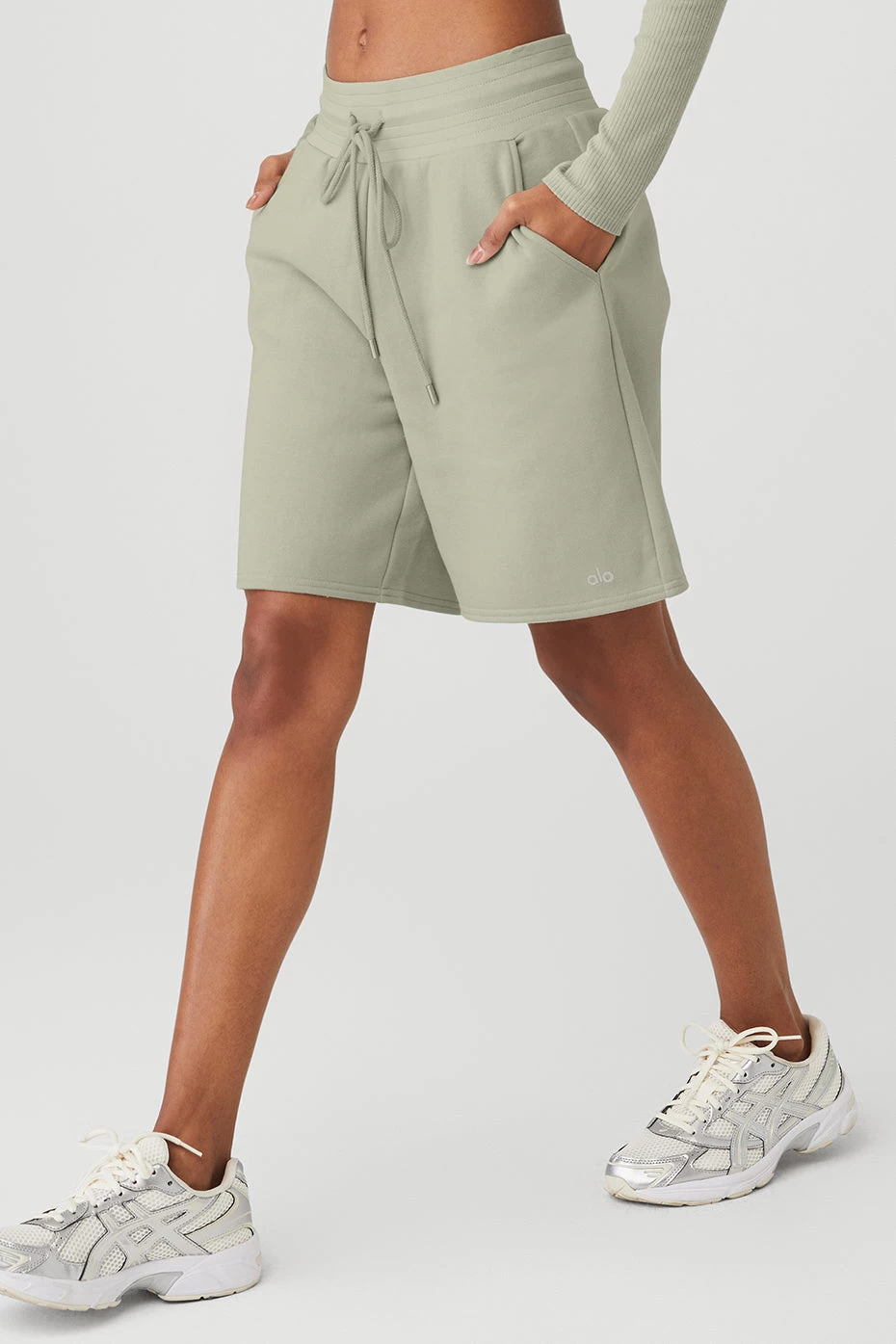 High-Waist Easy Sweat Short - Limestone - Image 3