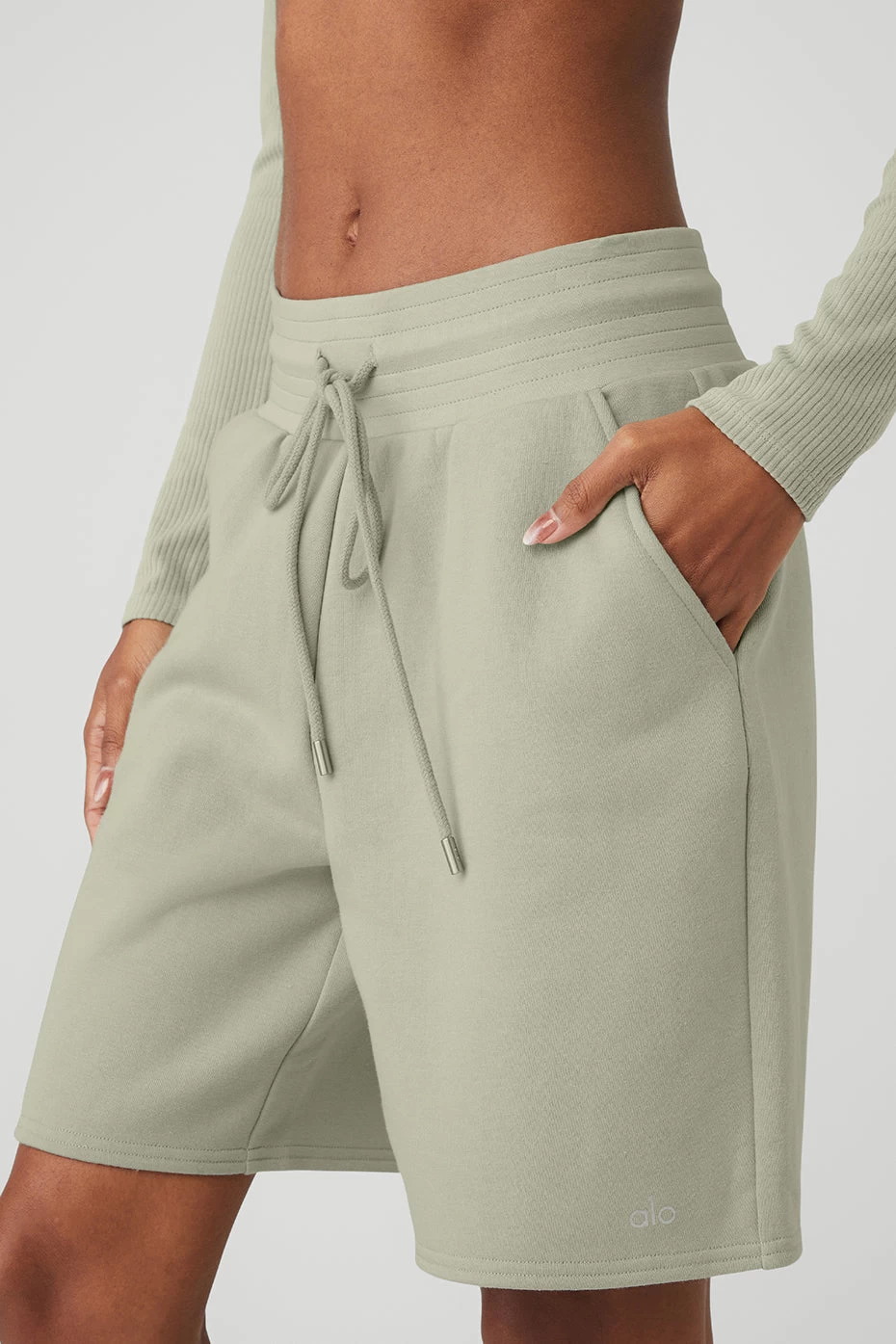 High-Waist Easy Sweat Short - Limestone - Image 4