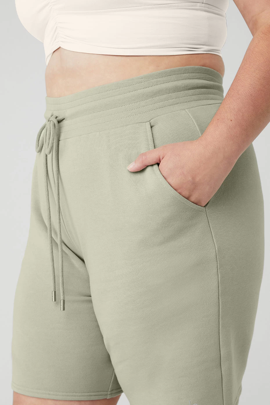 High-Waist Easy Sweat Short - Limestone - Image 8