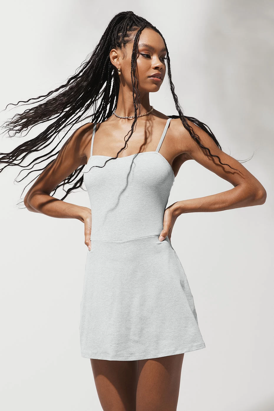 Alosoft Courtside Tennis Dress - Athletic Heather Grey - Image 6