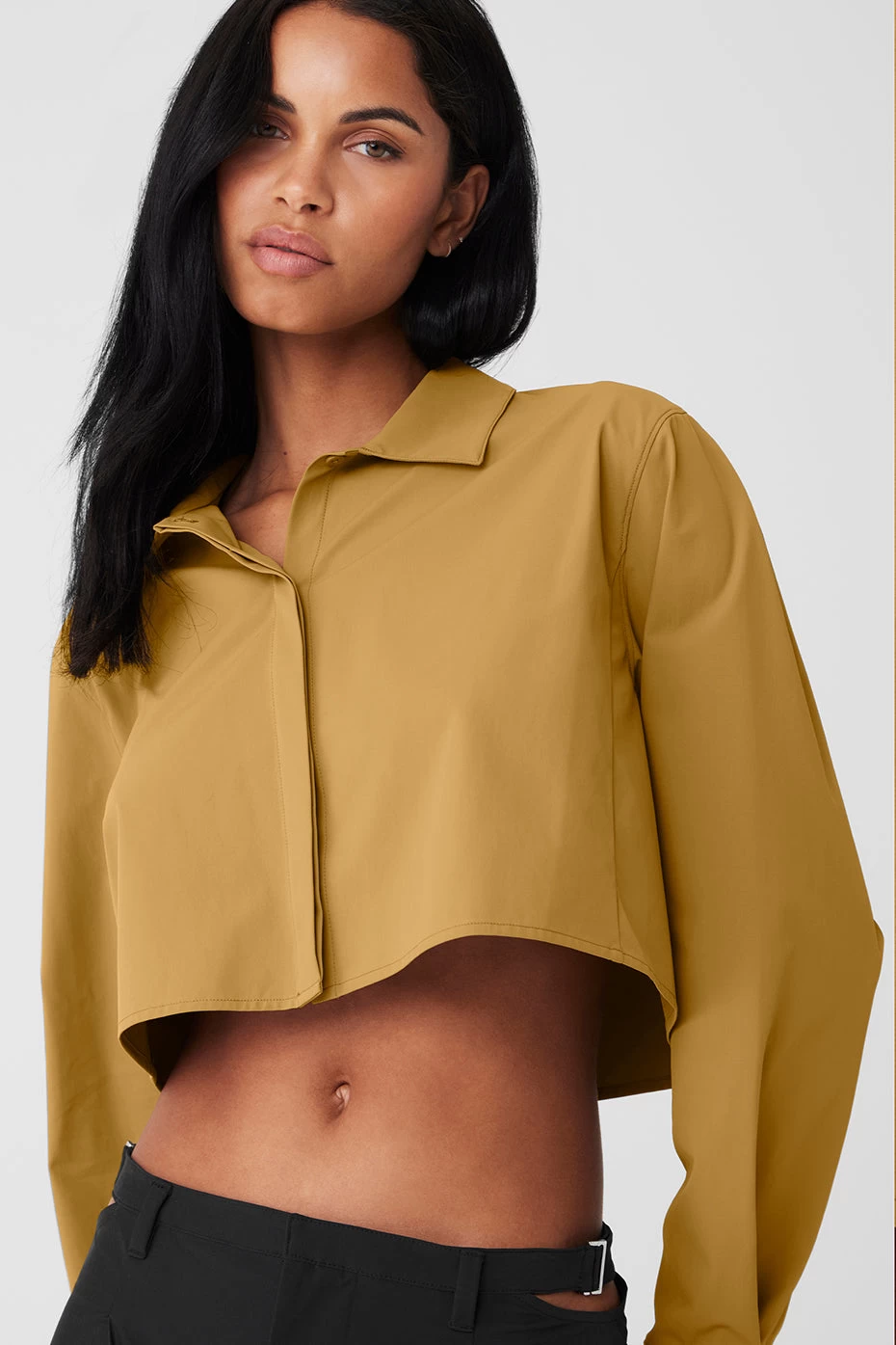 Cropped Take Me Out Button Up - Golden Olive Branch - Image 5