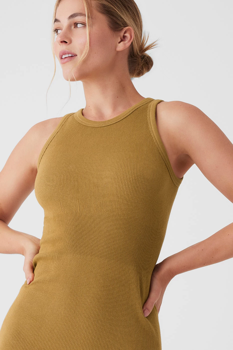 Seamless Ribbed Warm Nights Dress - Golden Olive Branch - Image 5
