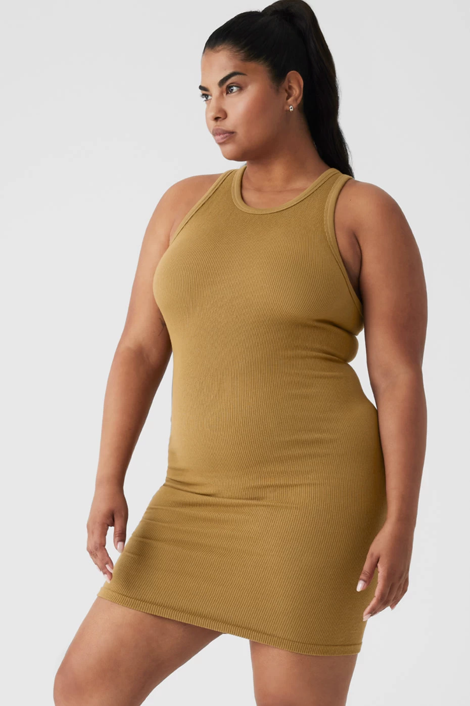 Seamless Ribbed Warm Nights Dress - Golden Olive Branch - Image 8