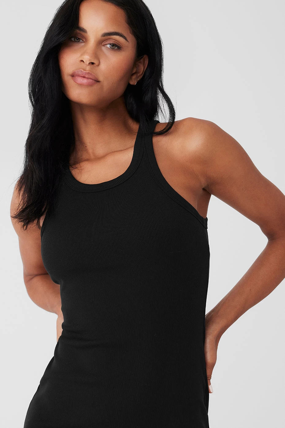 Goddess Ribbed Go-To Dress - Black - Image 4