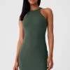 Airlift Ribbed Magnetic Dress - Dark Cactus
