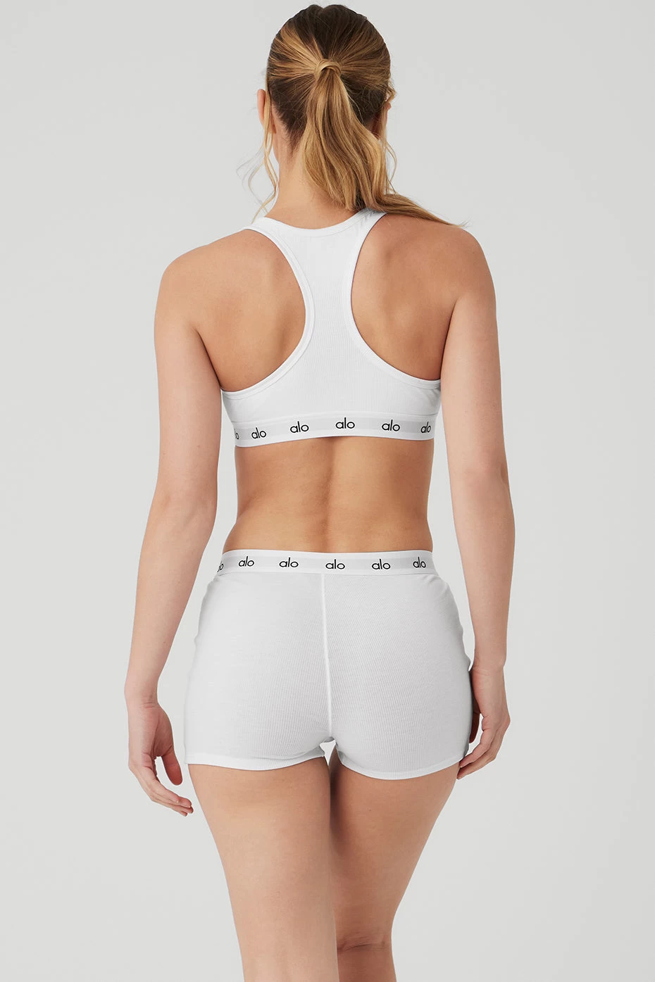 Icon Ribbed Henley Bra - White - Image 2