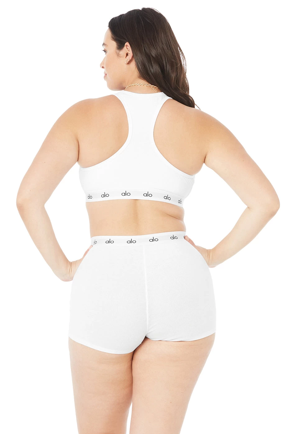 Icon Ribbed Henley Bra - White - Image 7